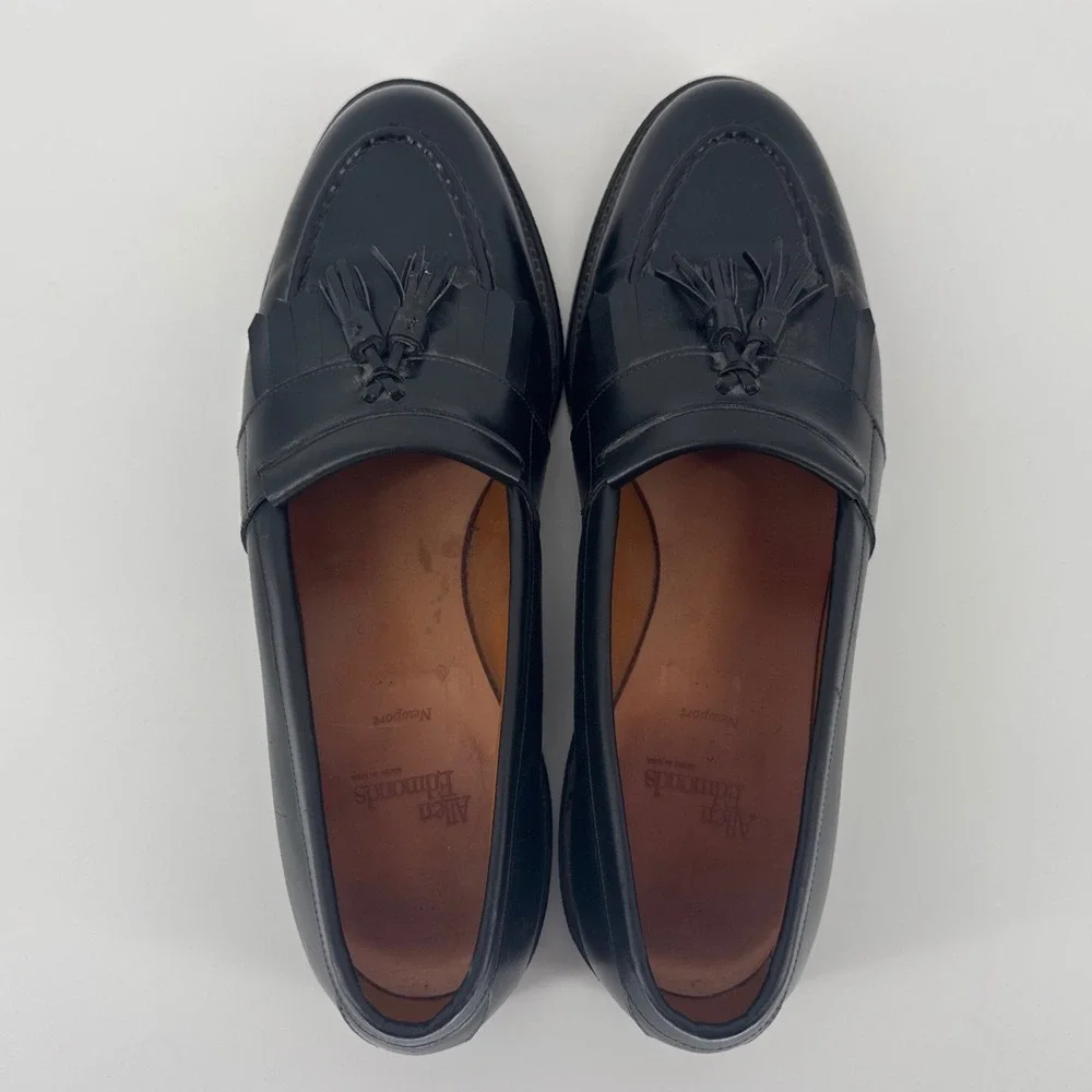 Allen Edmonds Newport Mens Tassel Loafers 13 D Black Kiltie Leather Dress Shoes